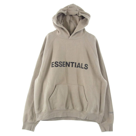 FEAR OF GOD フィアオブゴッド ESSENTIALS エッセンシャルズ ロゴプリント ラグラン プルオーバ― パーカー ベージュ系 M【中古】