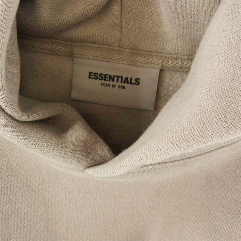 FEAR OF GOD フィアオブゴッド ESSENTIALS エッセンシャルズ ロゴプリント ラグラン プルオーバ― パーカー ベージュ系 M【中古】