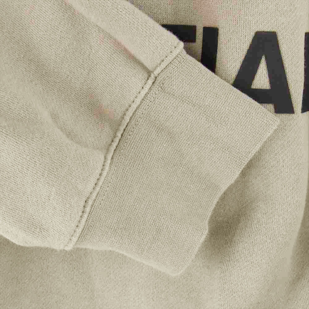 FEAR OF GOD フィアオブゴッド ESSENTIALS エッセンシャルズ ロゴプリント ラグラン プルオーバ― パーカー ベージュ系 M【中古】