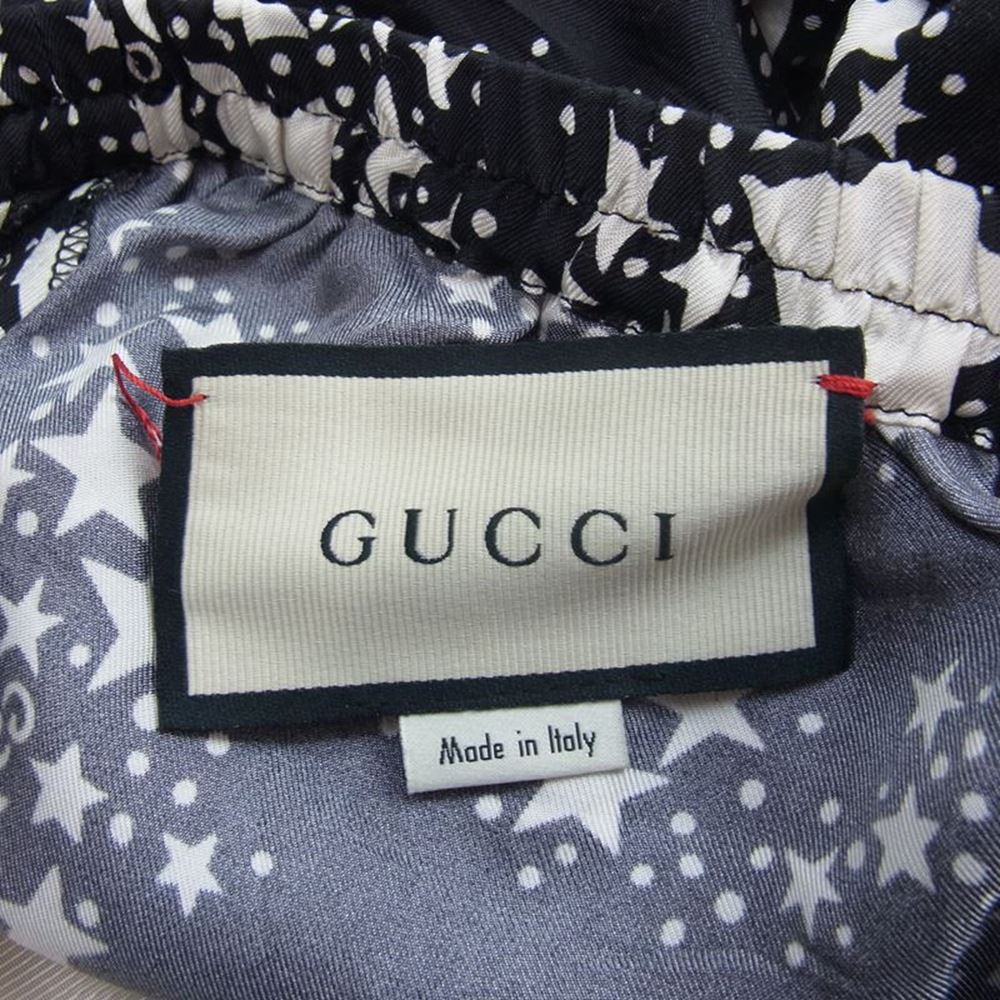 GUCCI グッチ 624399-ZAENN-1060 スタープリント シルク ショーツ ハーフ パンツ ブラック系 44【中古】