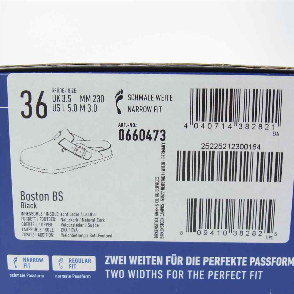 BIRKENSTOCK ビルケンシュトック 660473 Boston ボストン サンダル ブラック系 36【新古品】【未使用】【中古】