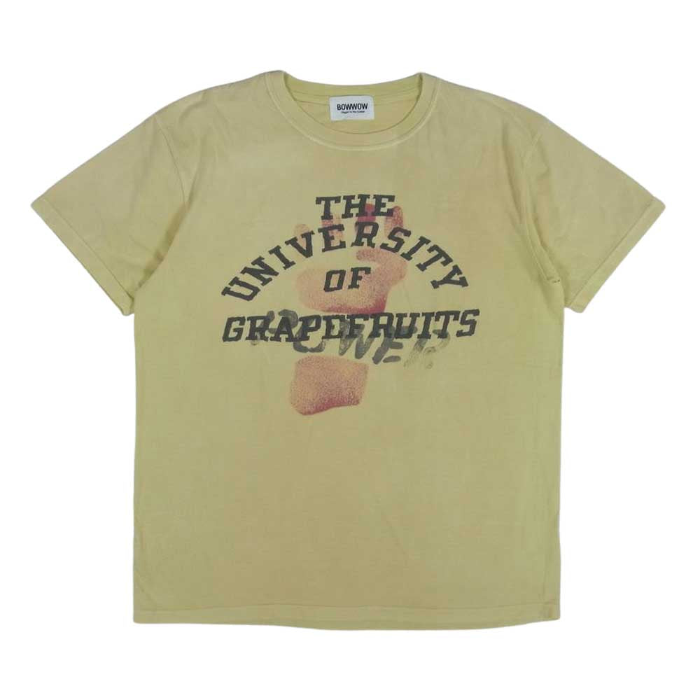 バウワウ THE UNIVERSITY OF GRAPEFRUITS プリント 半袖 Tシャツ イエロー系 レッド系 L【中古】