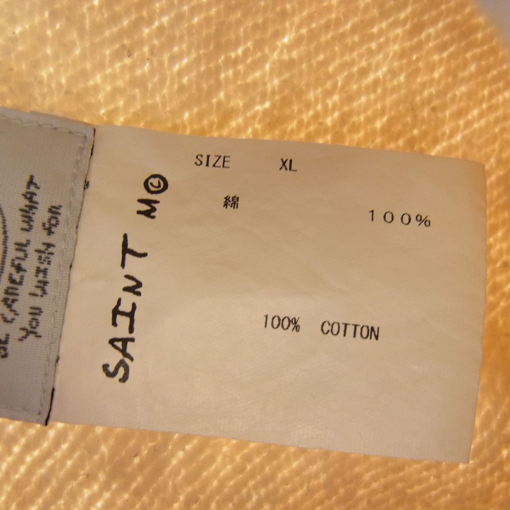 セント マイケル SM-A21-0000-056  HOODIE DR.WOO ドクターウー 総柄 パーカーフーディ スウェット  ホワイト系 ベージュ系 XL【中古】