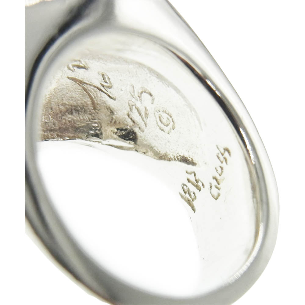TRAVIS WALKER トラヴィスワーカー 鷲見太郎 ギャラ付 Canvas Ring 18K Outlow Cross×2 w/arabesque 金アウトロークロス アラベスク 印台 リング シルバー系【美品】【中古】