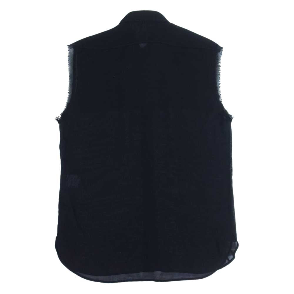 SAINT LAURENT サンローラン 467309 シースルー ノースリーブ シャツ ブラック系【中古】