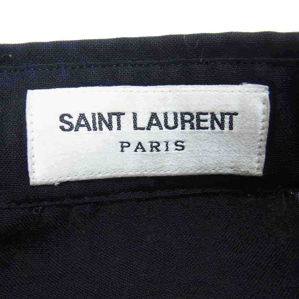 SAINT LAURENT サンローラン 467309 シースルー ノースリーブ シャツ ブラック系【中古】