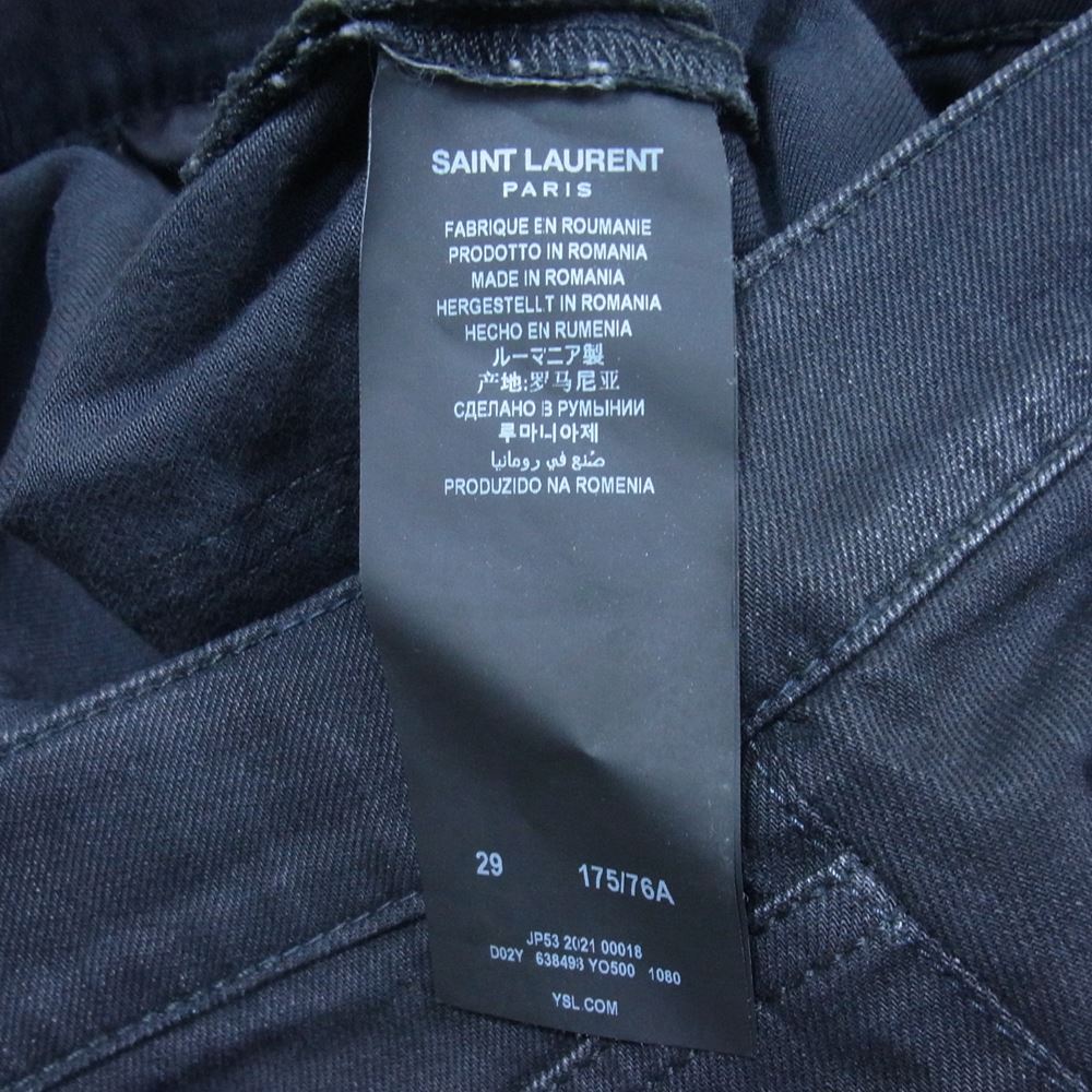 SAINT LAURENT サンローラン 638498 D02 M/SK-LW ブラック スキニー デニム パンツ ブラック系 29【中古】