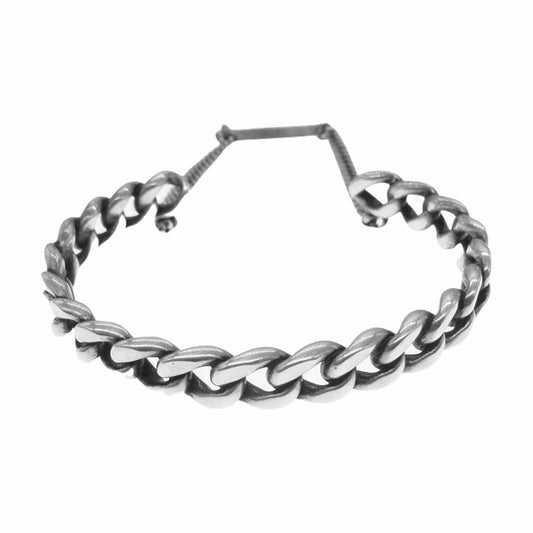 SAINT LAURENT サンローラン 669667 ダブルカフ カーブ チェーン ブレス シルバー系【中古】