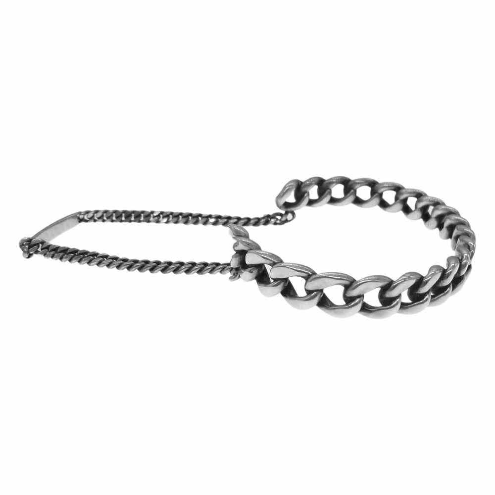 SAINT LAURENT サンローラン 669667 ダブルカフ カーブ チェーン ブレス シルバー系【中古】