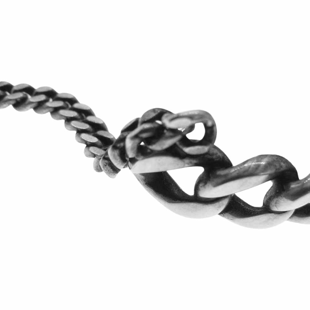 SAINT LAURENT サンローラン 669667 ダブルカフ カーブ チェーン ブレス シルバー系【中古】
