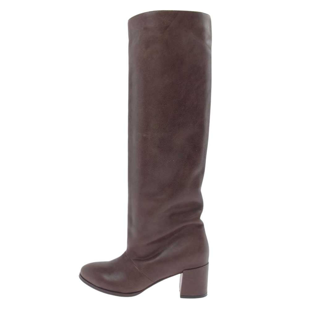 モヒ レザー ロングブーツ ブラウン系 36【中古】