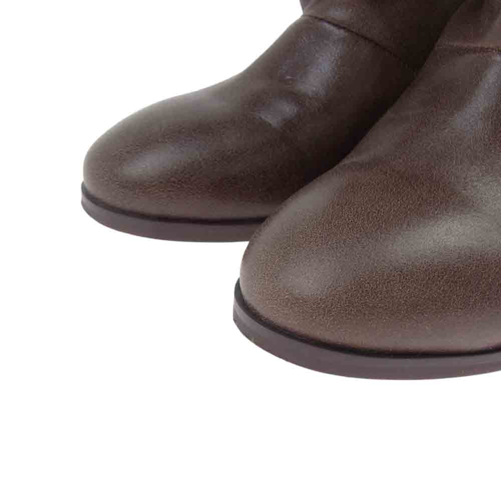 モヒ レザー ロングブーツ ブラウン系 36【中古】