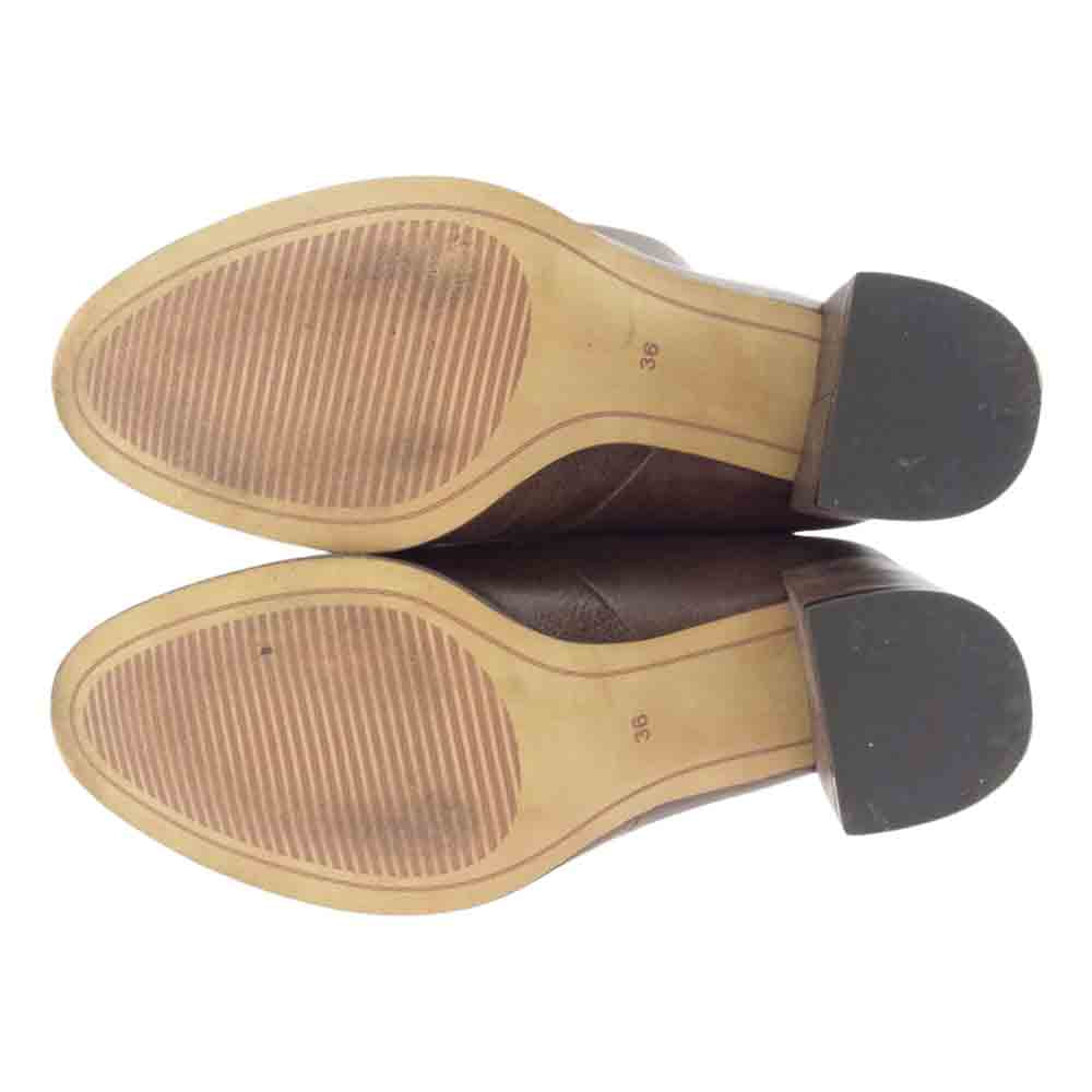 モヒ レザー ロングブーツ ブラウン系 36【中古】