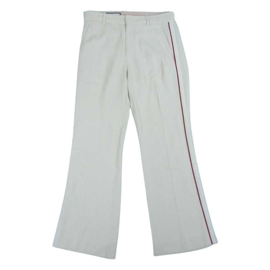 GUCCI グッチ 578230 ZKR01 国内正規品 Contrast Trim Bootcut Trousers コントラスト トリム ブーツカット サイドライン トラウザーズ パンツ ベージュ系 40【中古】