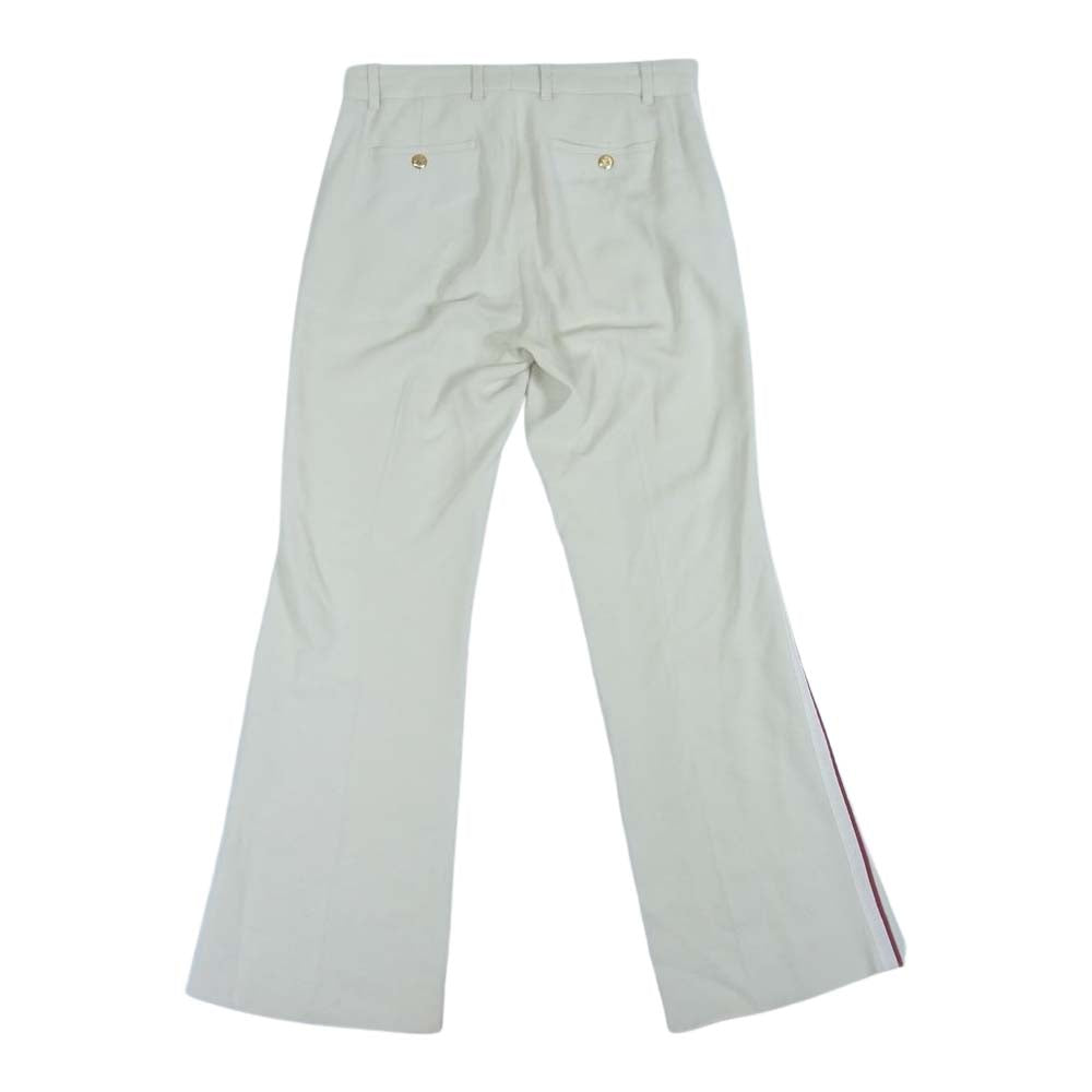 GUCCI グッチ 578230 ZKR01 国内正規品 Contrast Trim Bootcut Trousers コントラスト トリム ブーツカット サイドライン トラウザーズ パンツ ベージュ系 40【中古】