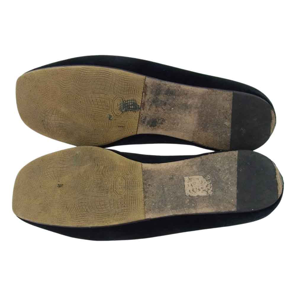 GUCCI グッチ 474491 バレリーナ ベロア パール フラットシューズ ブラック系【中古】