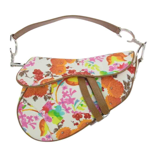 Dior ディオール 06-RU-1015 トロッター サドル バッグ 花柄 フラワー マルチカラー系【中古】