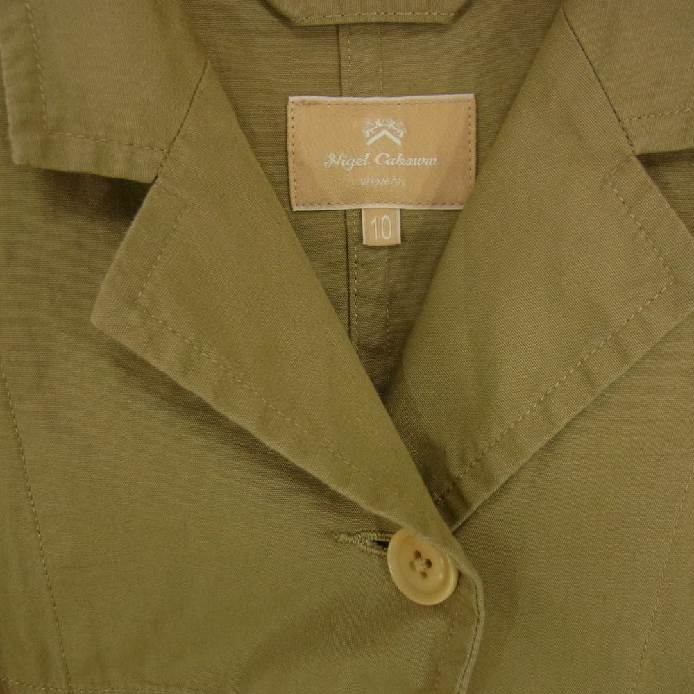 Nigel Cabourn ナイジェルケーボン WOMAN ウーマン DRY POPLIN HOSPITAL JK ドライ ポプリン ホスピタル ジャケット カーキ系 10【中古】