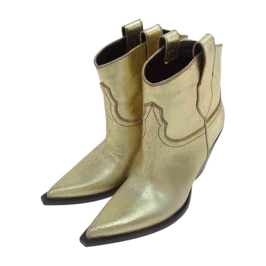 MAISON MARGIELA メゾンマルジェラ S39WU0102 ウエスタン カウボーイ ブーツ ゴールド系 37【美品】【中古】