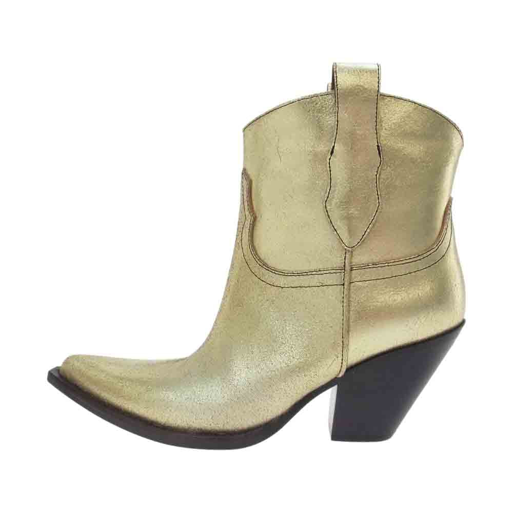 MAISON MARGIELA メゾンマルジェラ S39WU0102 ウエスタン カウボーイ ブーツ ゴールド系 37【美品】【中古】
