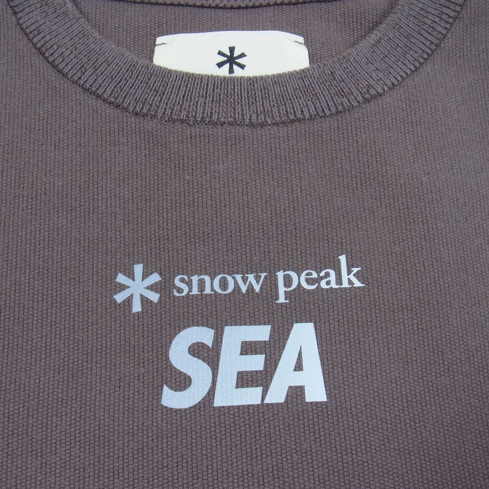WIND AND SEA ウィンダンシー Snow Peak スノーピーク CO／PE DRY L／S Tshirt ロングスリーブ カットソー 長袖 Tシャツ チャコール系 M【中古】
