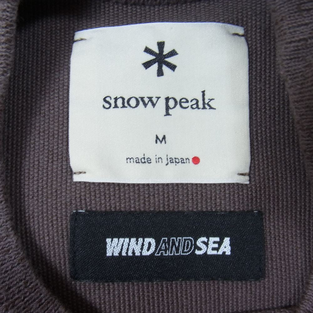 WIND AND SEA ウィンダンシー Snow Peak スノーピーク CO／PE DRY L／S Tshirt ロングスリーブ カットソー 長袖 Tシャツ チャコール系 M【中古】