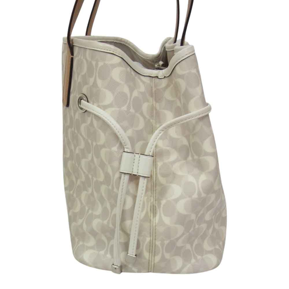 COACH コーチ F29183 シグネチャー ハンドバッグ トートバッグ ベージュ系【中古】