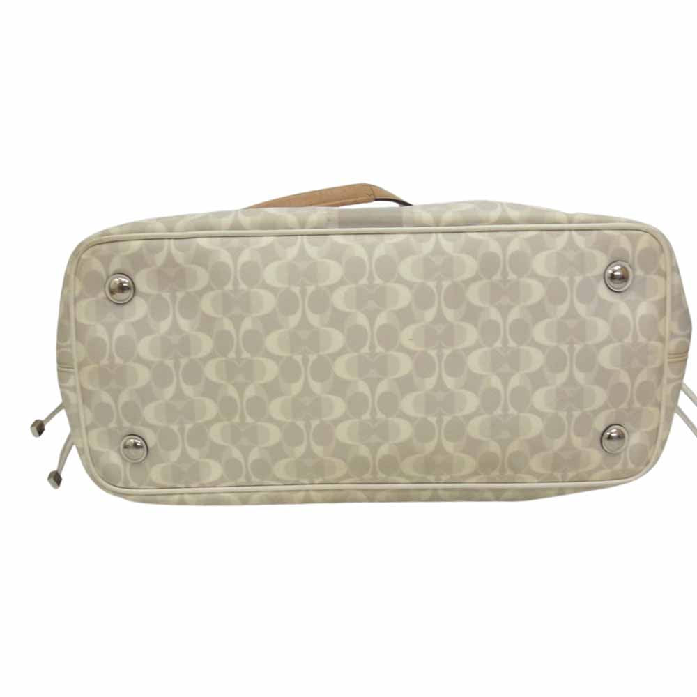 COACH コーチ F29183 シグネチャー ハンドバッグ トートバッグ ベージュ系【中古】
