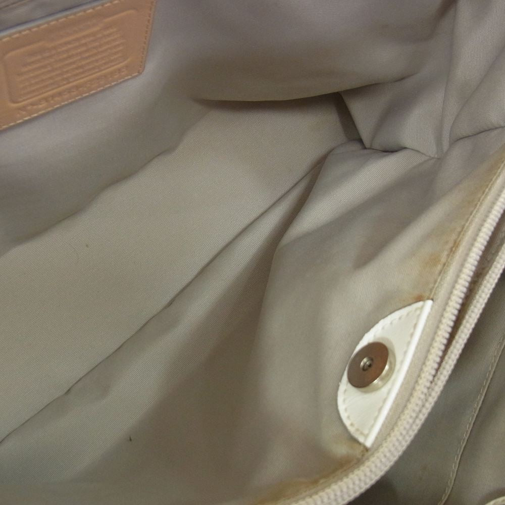 COACH コーチ F29183 シグネチャー ハンドバッグ トートバッグ ベージュ系【中古】