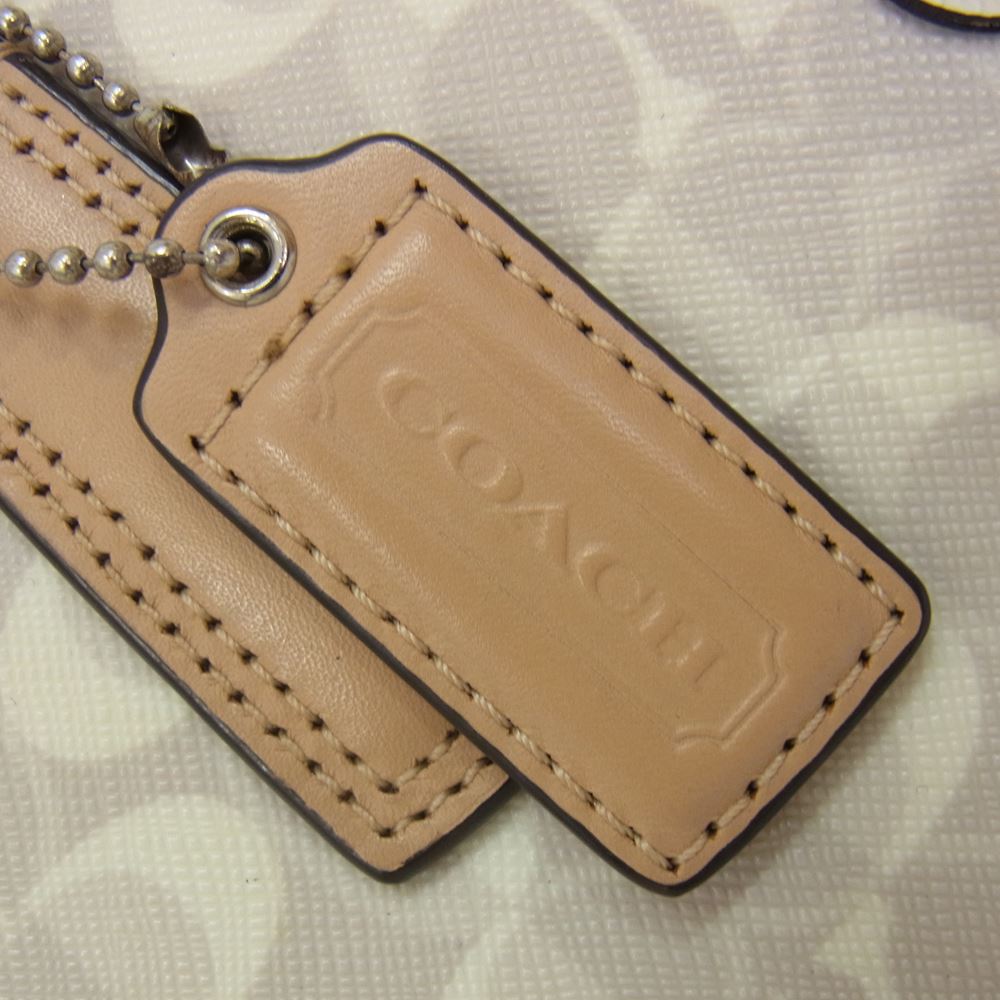 COACH コーチ F29183 シグネチャー ハンドバッグ トートバッグ ベージュ系【中古】