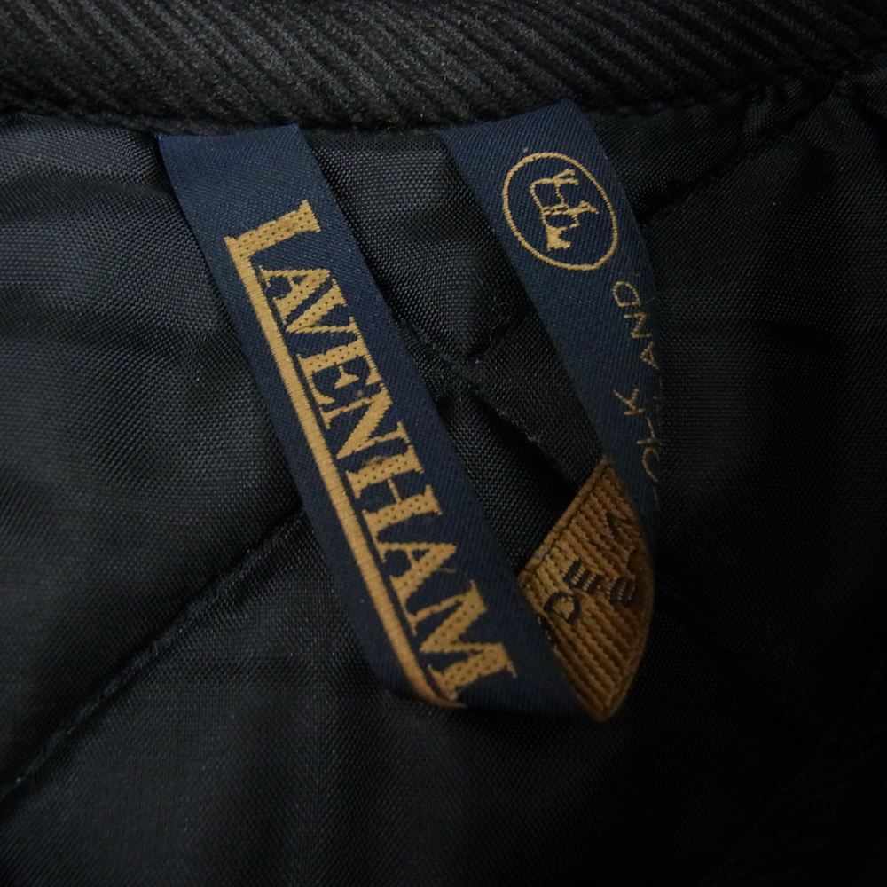 LAVENHAM ラベンハム CRAYDON クレイドン キルティング フード ジャケット ブラック系 36【中古】