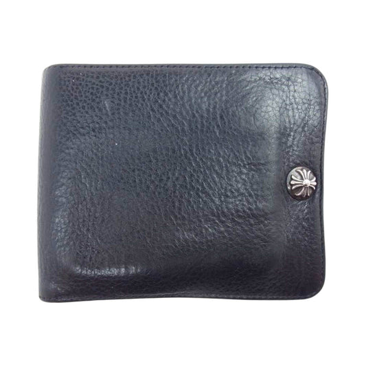 CHROME HEARTS クロムハーツ（原本有） 1SNAP 1スナップ CH クロスボールボタン レザー ウォレット ブラック系【中古】