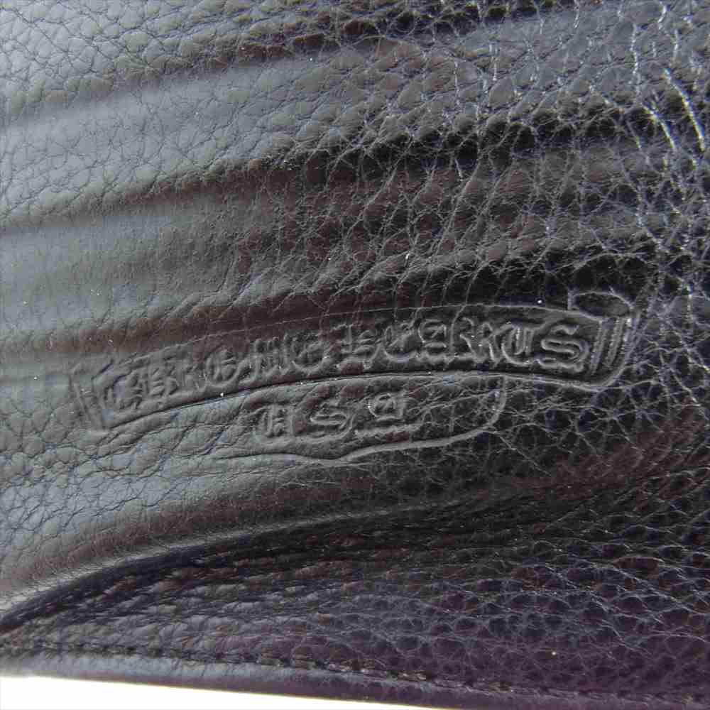 CHROME HEARTS クロムハーツ（原本有） 1SNAP 1スナップ CH クロスボールボタン レザー ウォレット ブラック系【中古】