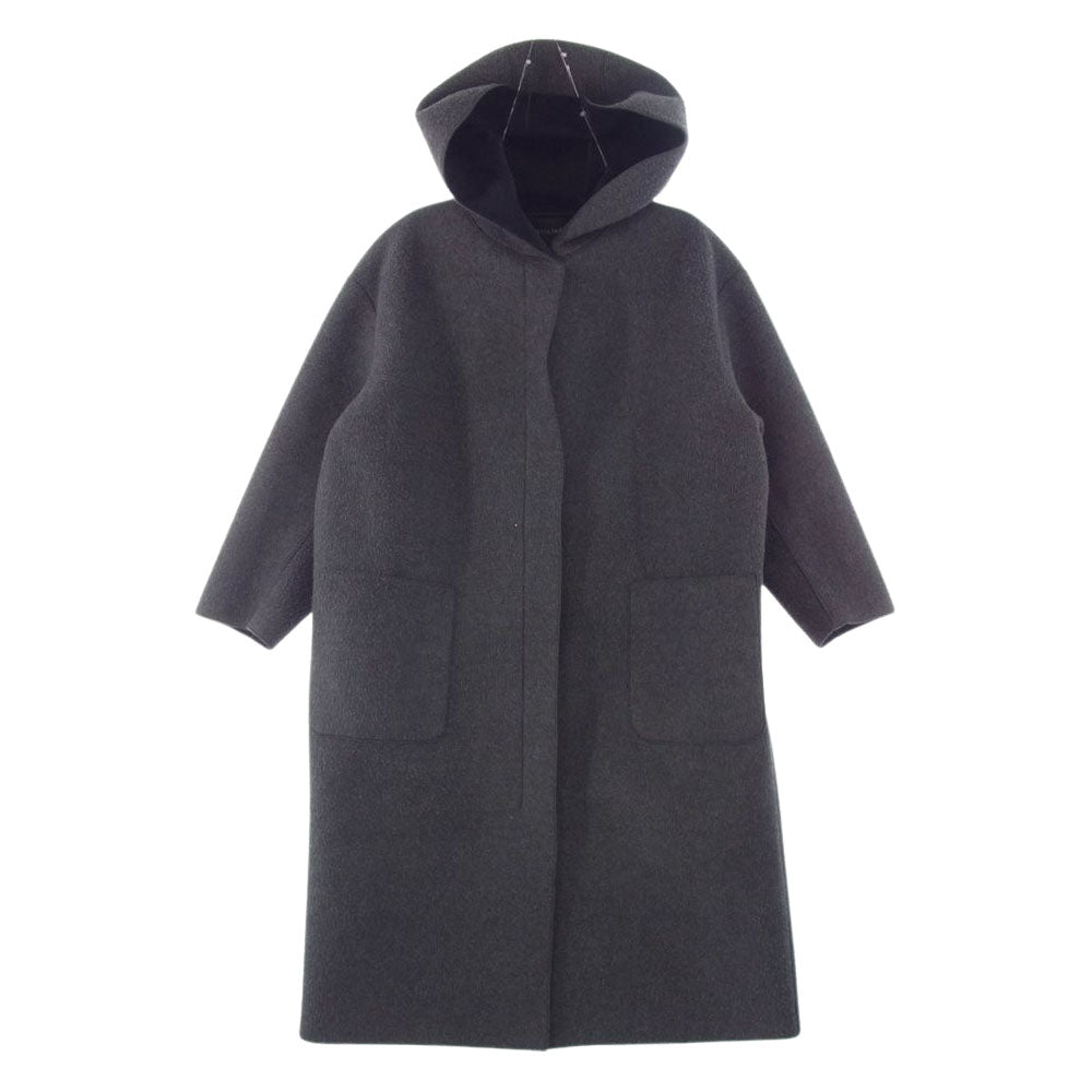 ミズイロインド フーデッド ウール コート ダークグレー系【中古】