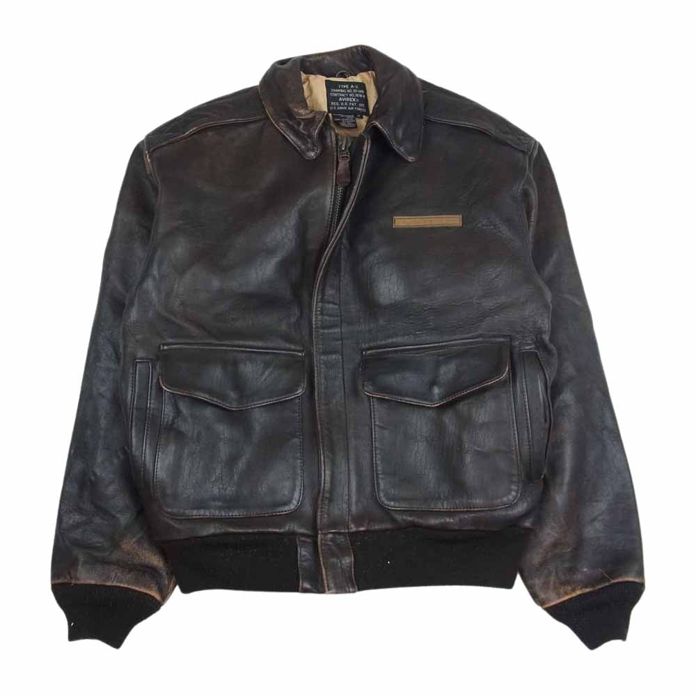 AVIREX アヴィレックス 　30-1415　 A-2 SACK TIME LADY バックプリント フライトジャケット ミリタリー ジャケット ブラウン系 M【中古】
