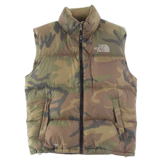 THE NORTH FACE ノースフェイス ND01587 NUPTSE VEST ヌプシベスト 700フィル ダウン アウター カーキ ウッドランドカモ 迷彩 カーキ系 M【中古】