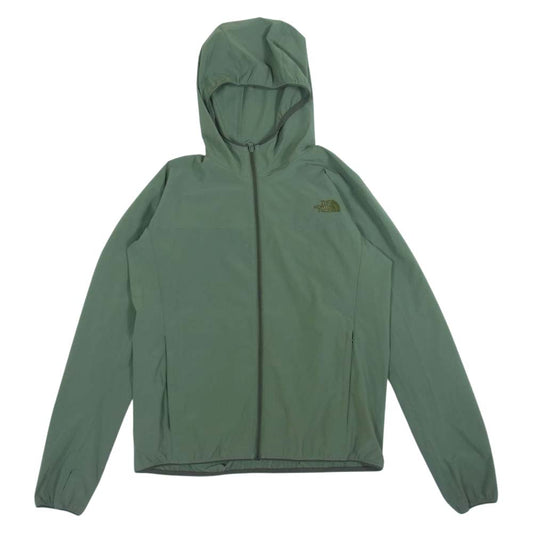 THE NORTH FACE ノースフェイス NPW21703 Mountain Softshell Hoodie マウンテン ソフト シェル フーディ ジャケット グリーン グリーン系 モスグリーン系 L【中古】