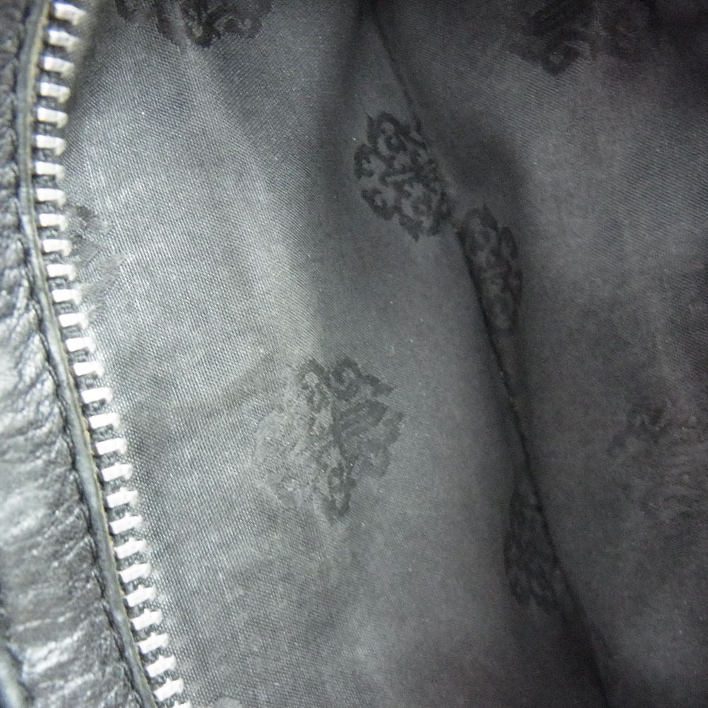 CHROME HEARTS クロムハーツ（原本無） ウェーブ クロスボール ボタン レザー ウォレット ブラック系【中古】