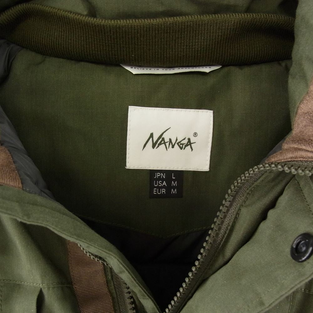 NANGA ナンガ N1TJKHG2 TAKIBI DOWN JACKET タキビ ダウン ジャケット カーキ系 L【新古品】【未使用】【中古】