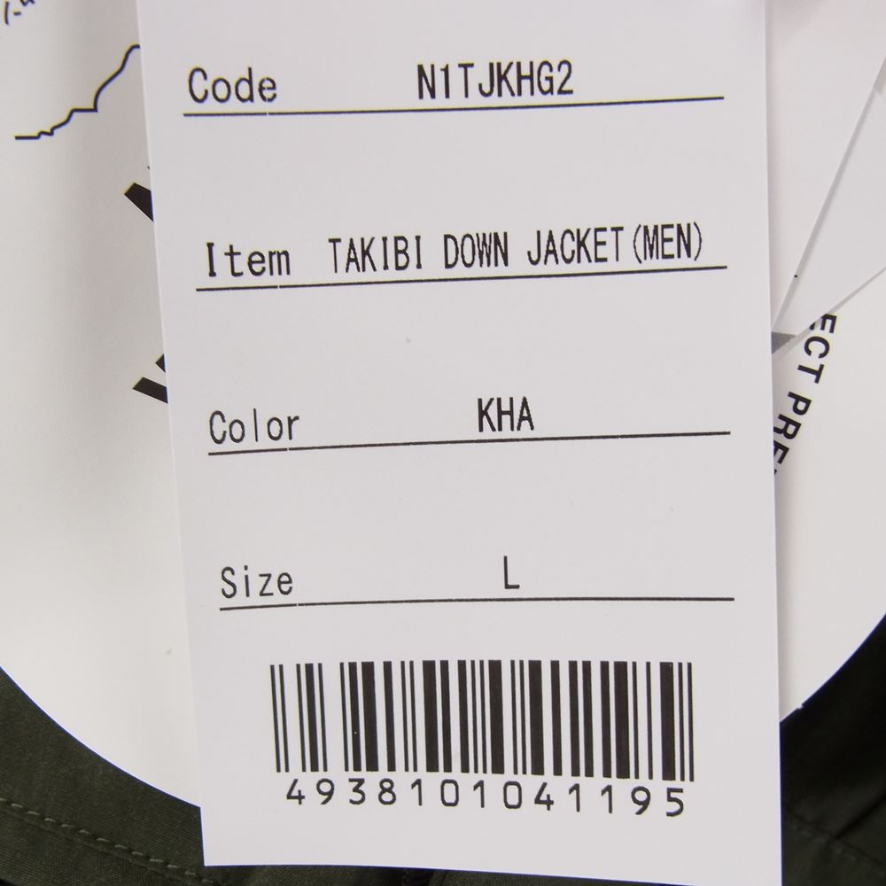 NANGA ナンガ N1TJKHG2 TAKIBI DOWN JACKET タキビ ダウン ジャケット カーキ系 L【新古品】【未使用】【中古】