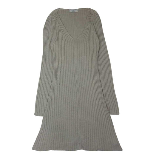 VALENTINO ヴァレンティノ Vネック ロング ニット ワンピース ベージュ系【中古】