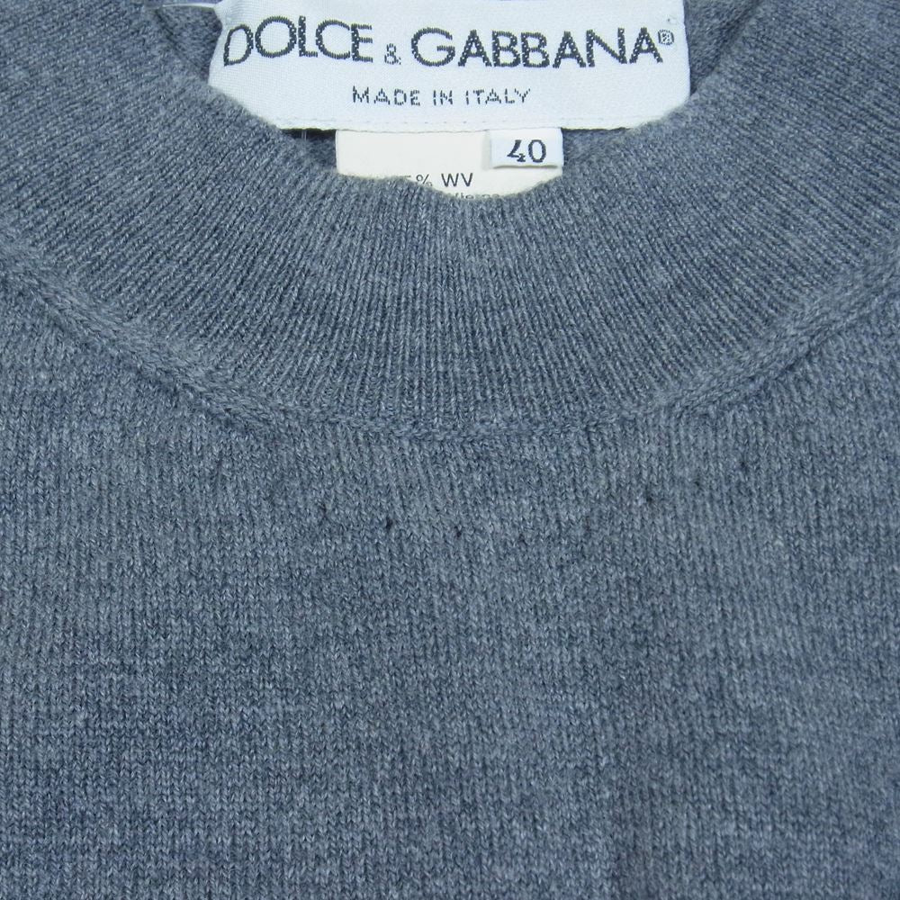 DOLCE&GABBANA ドルチェアンドガッバーナ ウール ニット 半袖 グレー系 40【中古】