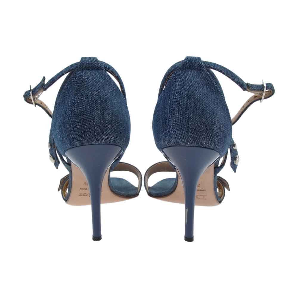 Dior ディオール デニム アンクルストラップ サンダル   インディゴブルー系 37 1/2【中古】
