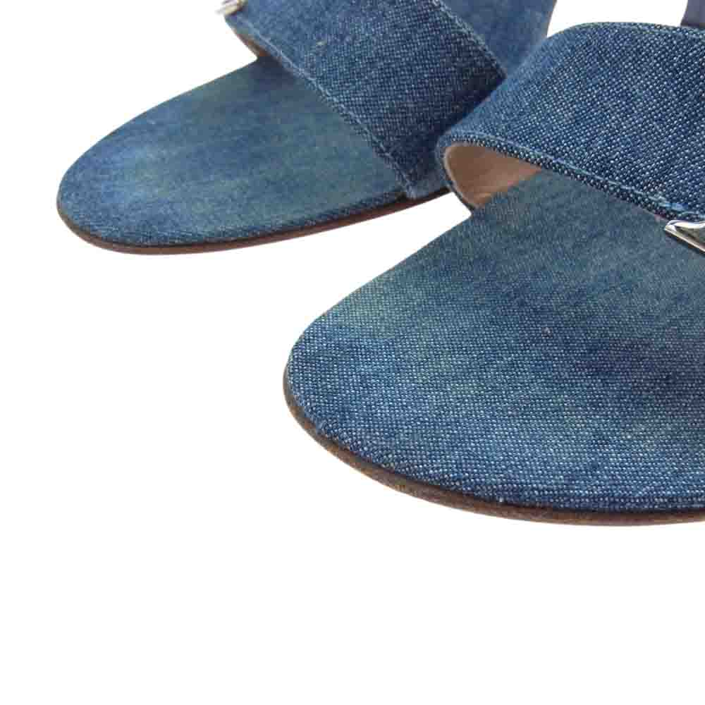 Dior ディオール デニム アンクルストラップ サンダル   インディゴブルー系 37 1/2【中古】