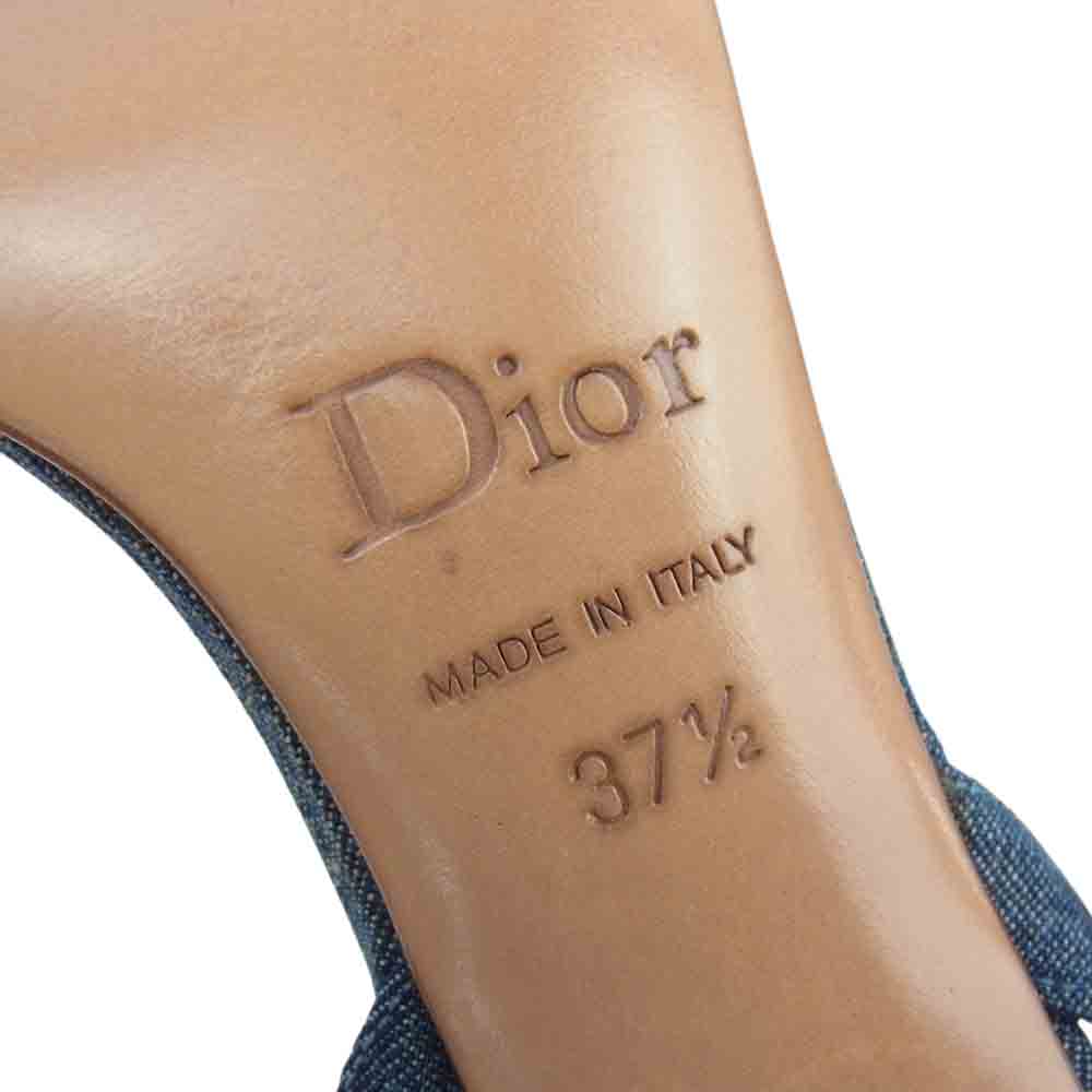 Dior ディオール デニム アンクルストラップ サンダル   インディゴブルー系 37 1/2【中古】