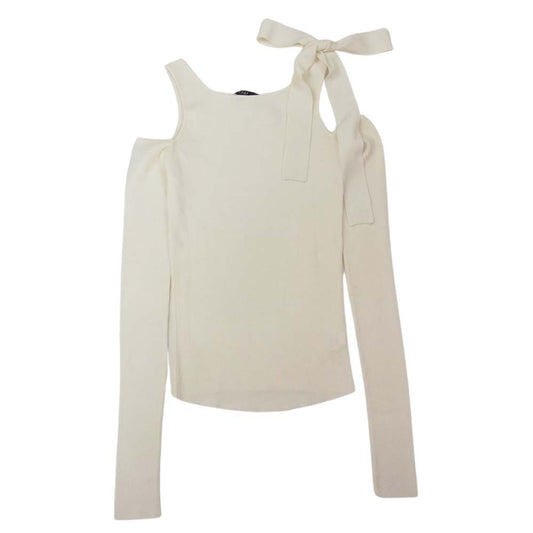 GUCCI グッチ 1119333 オープンショルダー リボン ニット ホワイト系 XS【中古】