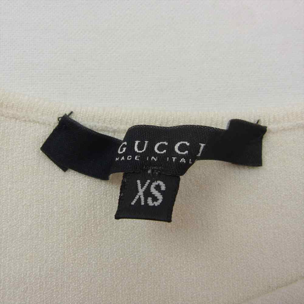 GUCCI グッチ 1119333 オープンショルダー リボン ニット ホワイト系 XS【中古】