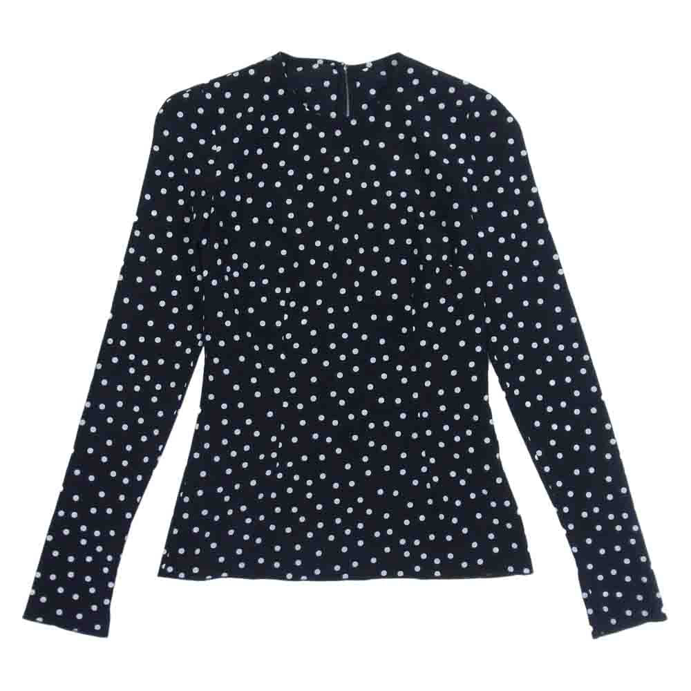DOLCE&GABBANA ドルチェアンドガッバーナ イタリア製 ストレッチシルク ドット プルオーバー バックジップ ブラウス ブラック系 36【中古】