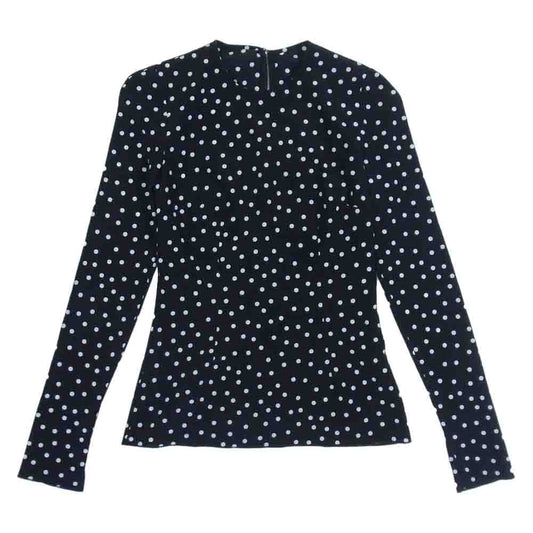 DOLCE&GABBANA ドルチェアンドガッバーナ イタリア製 ストレッチシルク ドット プルオーバー バックジップ ブラウス ブラック系 36【中古】