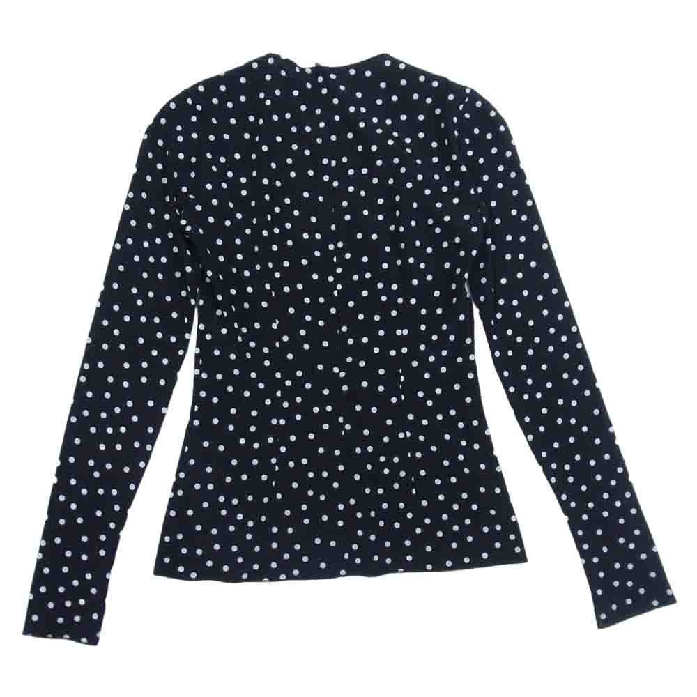 DOLCE&GABBANA ドルチェアンドガッバーナ イタリア製 ストレッチシルク ドット プルオーバー バックジップ ブラウス ブラック系 36【中古】
